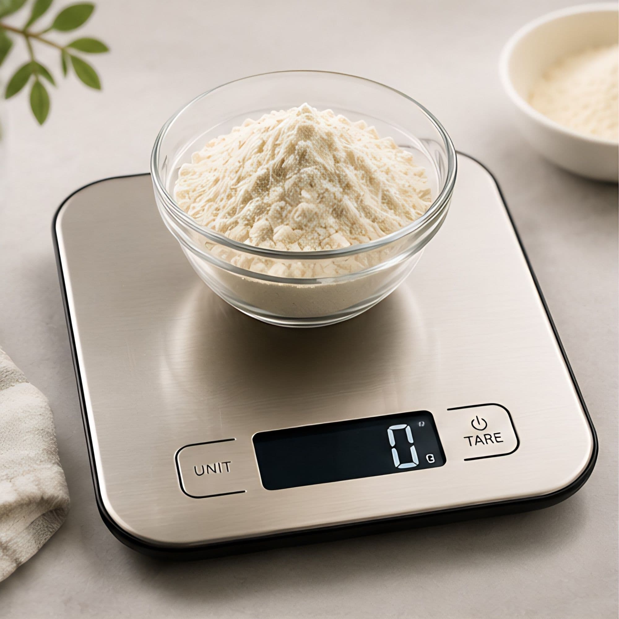 Digital precision kitchen scale for baking